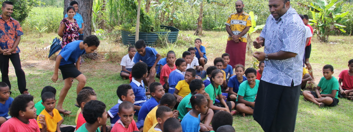Navakasiga primary school students with Hon. Minister.